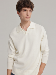 Knit Polo Collar Sweater
