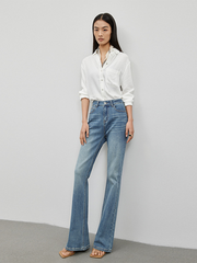 High-Waisted Retro Flared Jeans