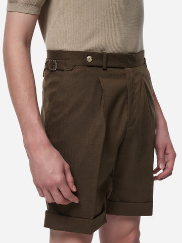 Marini Amalfi High-Waisted Linen Blend Shorts