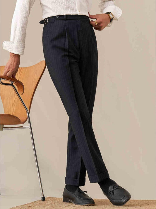 Marini Venezia Wool-Blend Striped Trousers