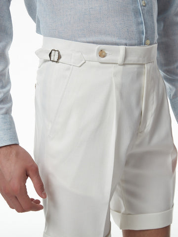 Marini Amalfi High-Waisted Linen Blend Shorts