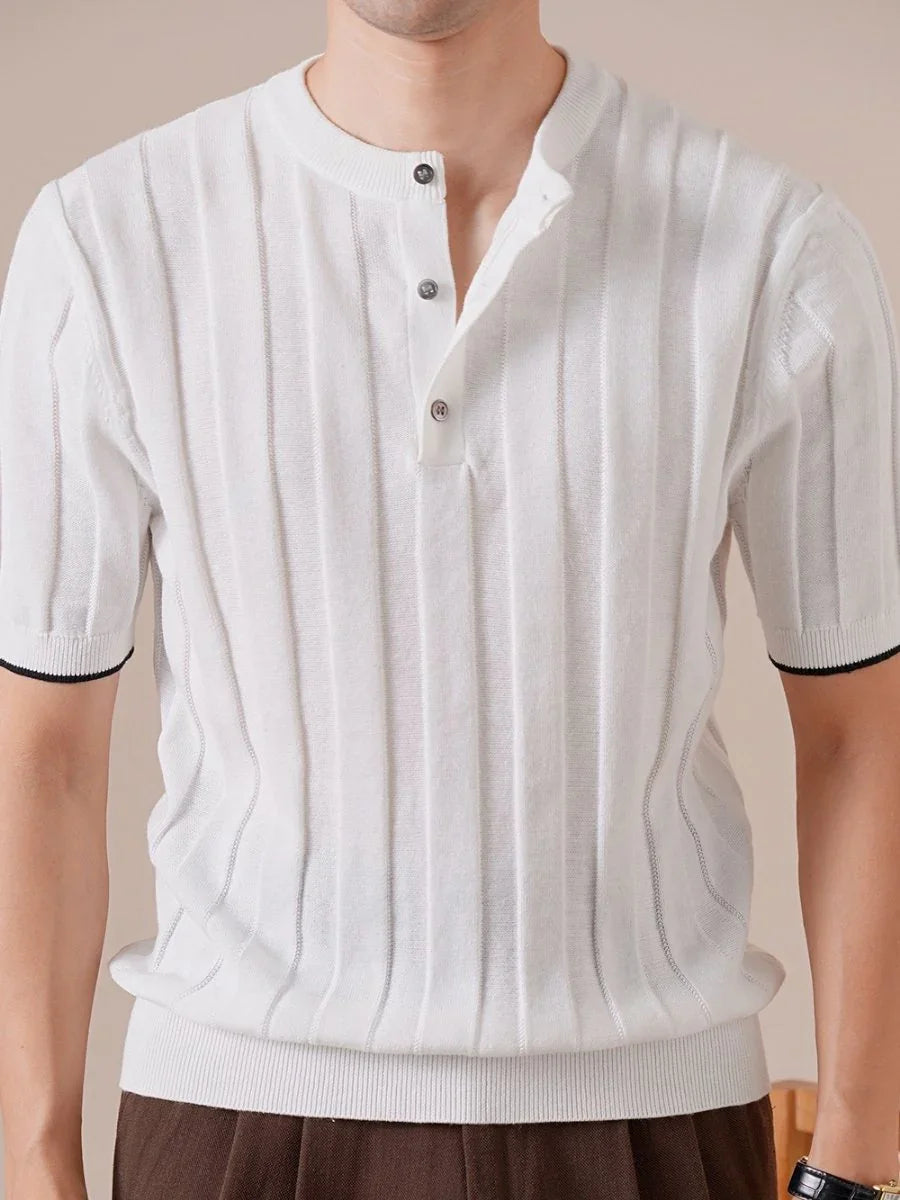 Marini Linen Coastline Henley Shirt