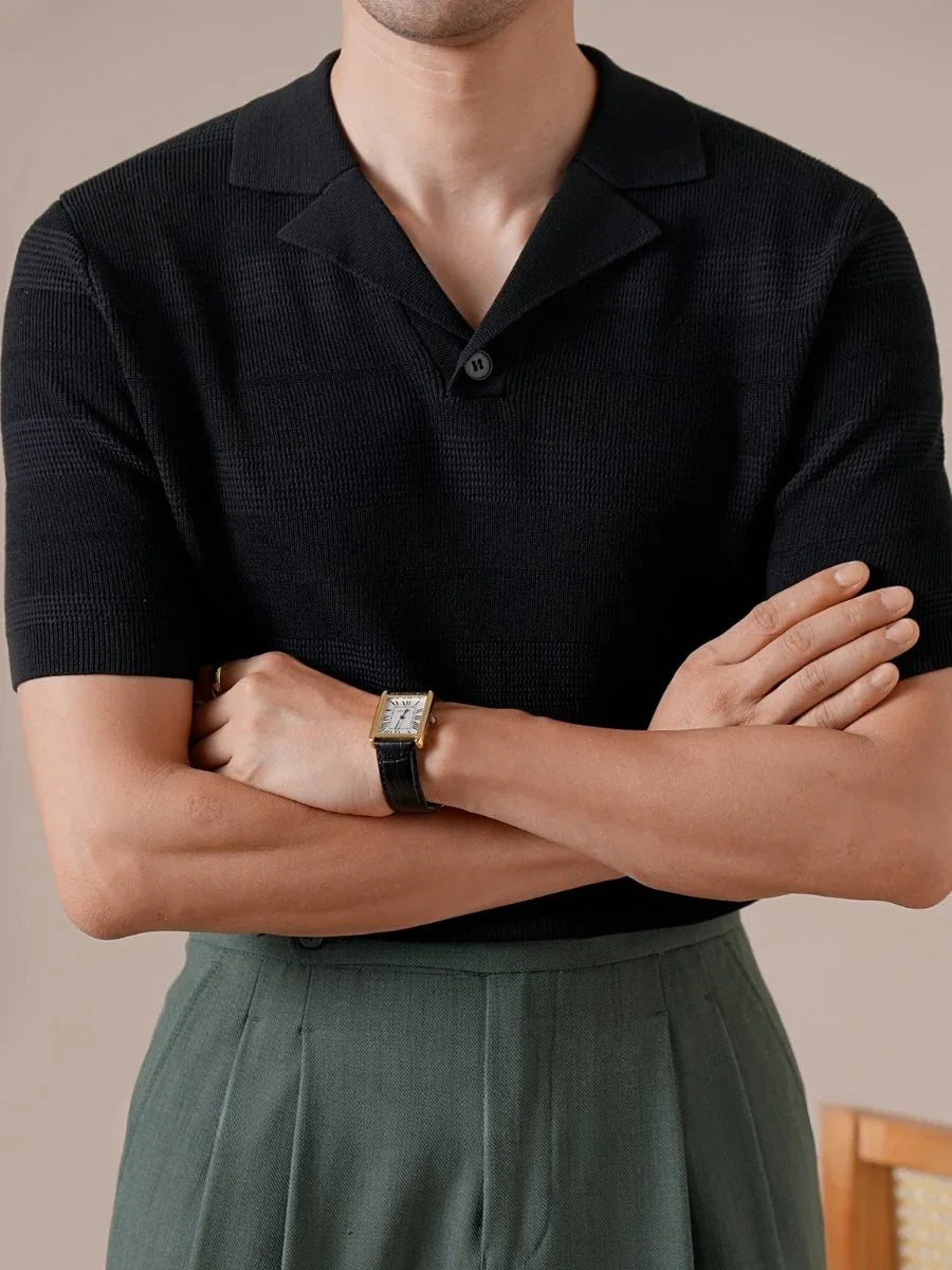 Marini Lyocell Cuban-Collar Polo