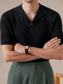 Marini Lyocell Cuban-Collar Polo
