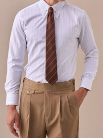 Marini Italian Wrinkle-Free Striped Long-Sleeve Shirt