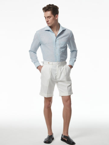 Marini Amalfi High-Waisted Linen Blend Shorts