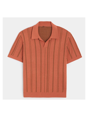 Ice Silk V-Neck Knitted Polo
