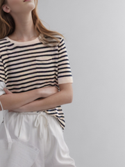 Striped Linen Knit T-Shirt