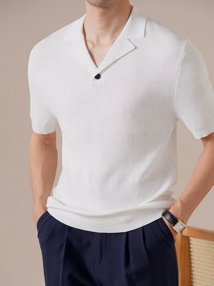 Marini Lyocell Cuban-Collar Polo