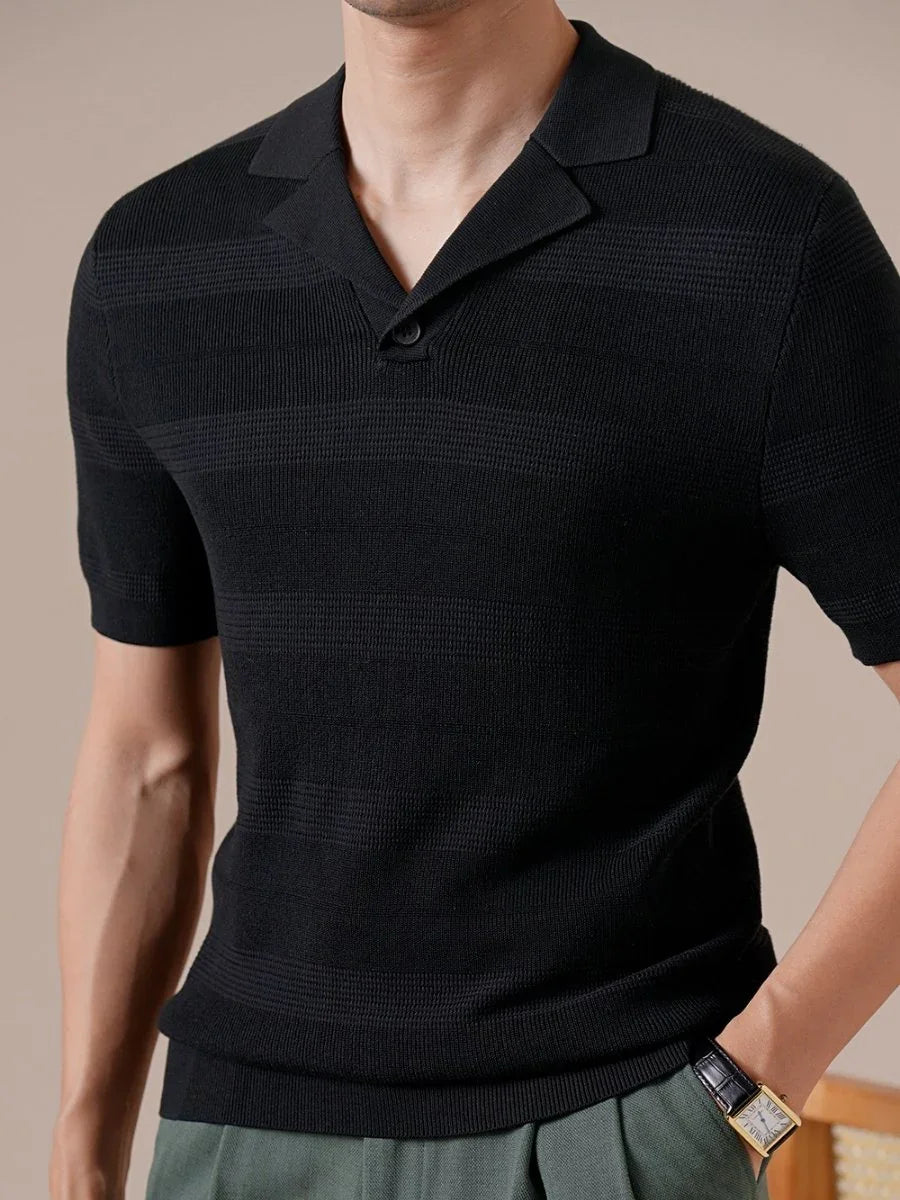 Marini Lyocell Cuban-Collar Polo