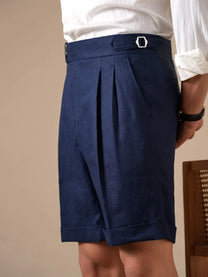 Marini Tursi Linen High Waisted Shorts
