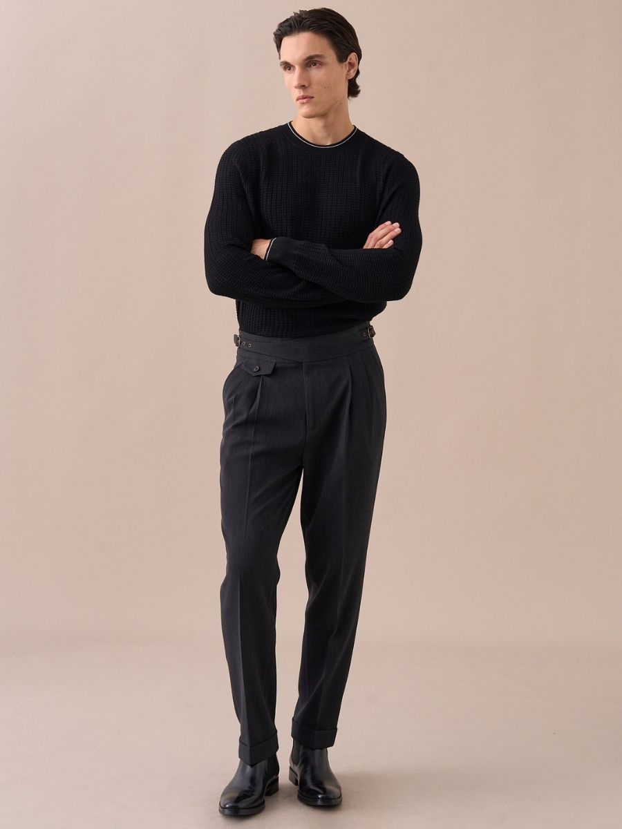 Marini Sorano High Waisted Double Pleated Gurkha Pants