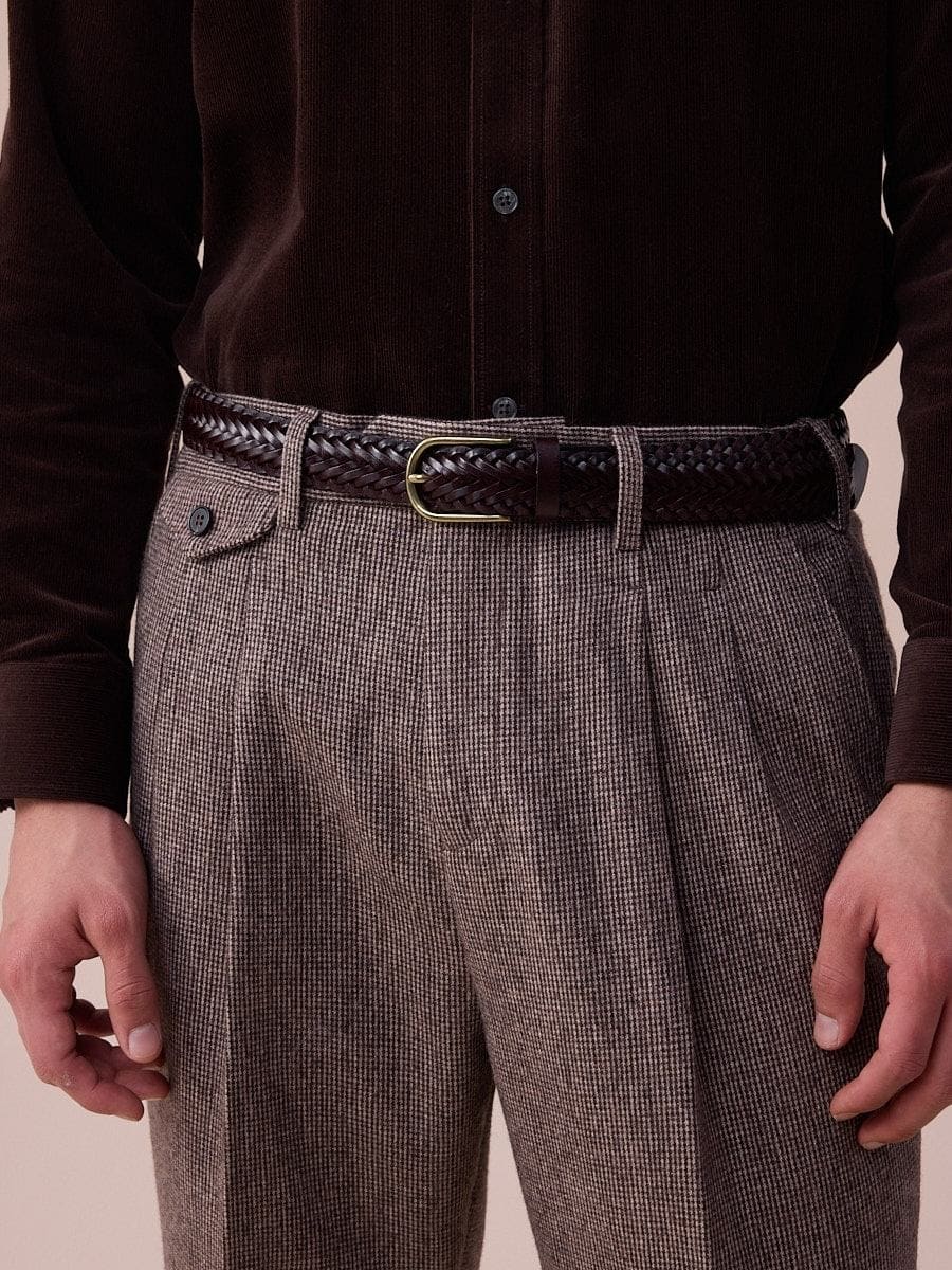 Marini Udine High Waisted Wool Belt Loop Pants