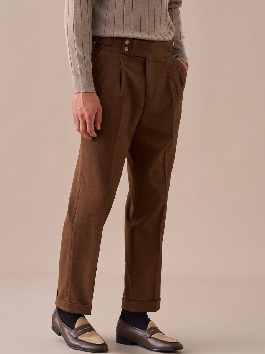 Marini Napoli High Waisted Double Pleated Pants
