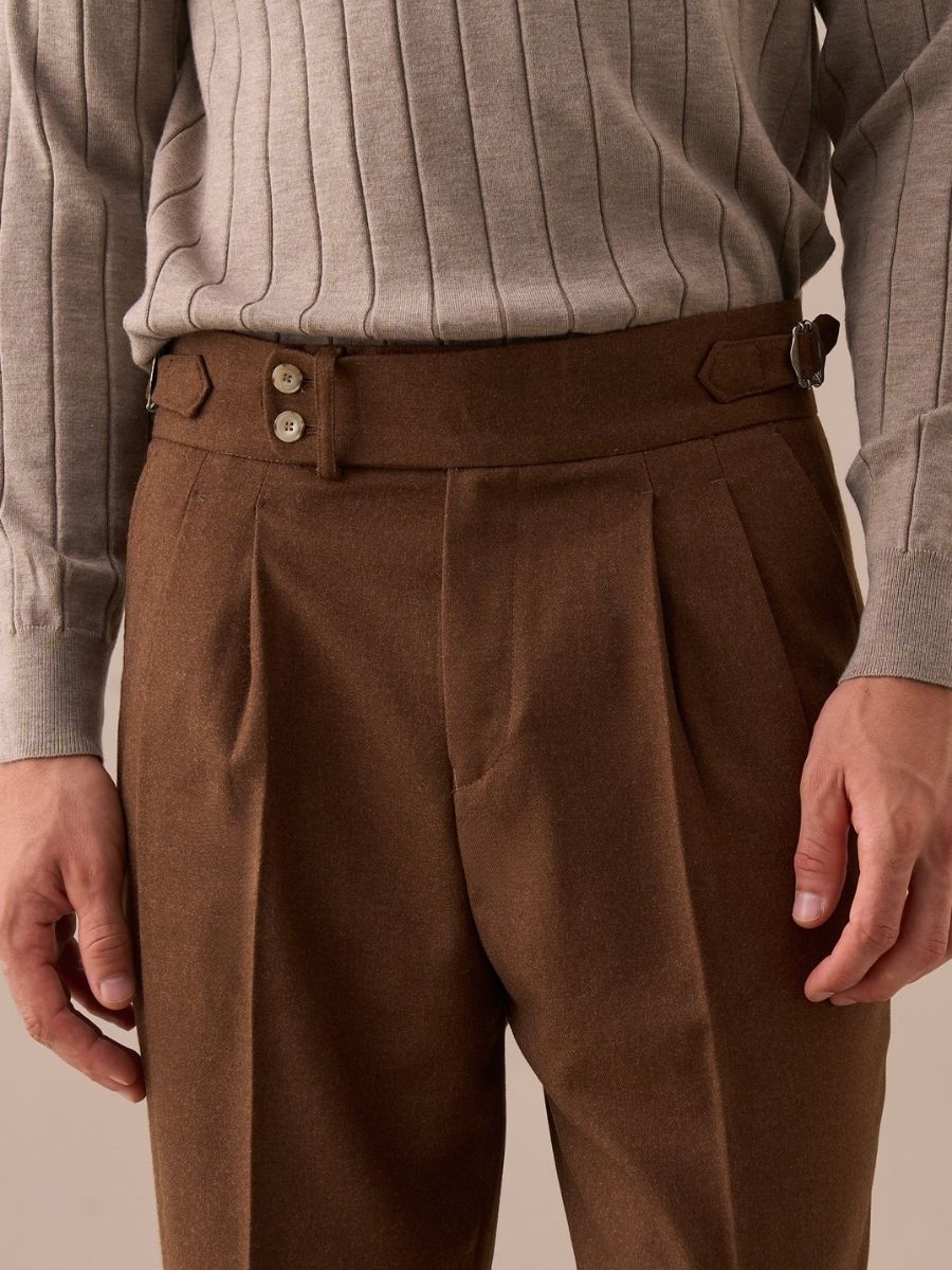 Marini Napoli High Waisted Double Pleated Pants