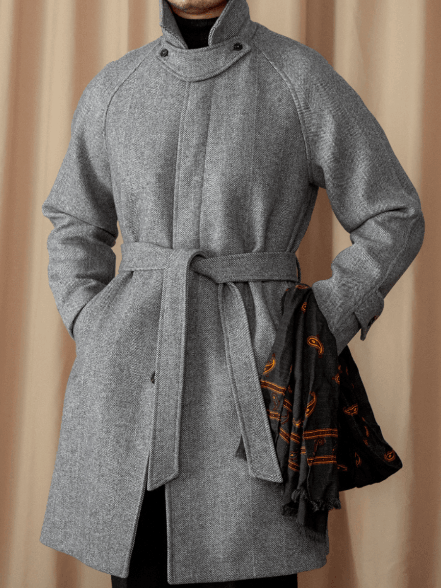 Marini Classic Wool Blend Balmacaan Coat