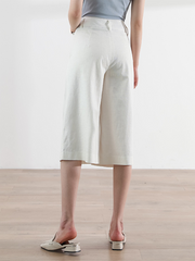 Linen Three-quarter Pants