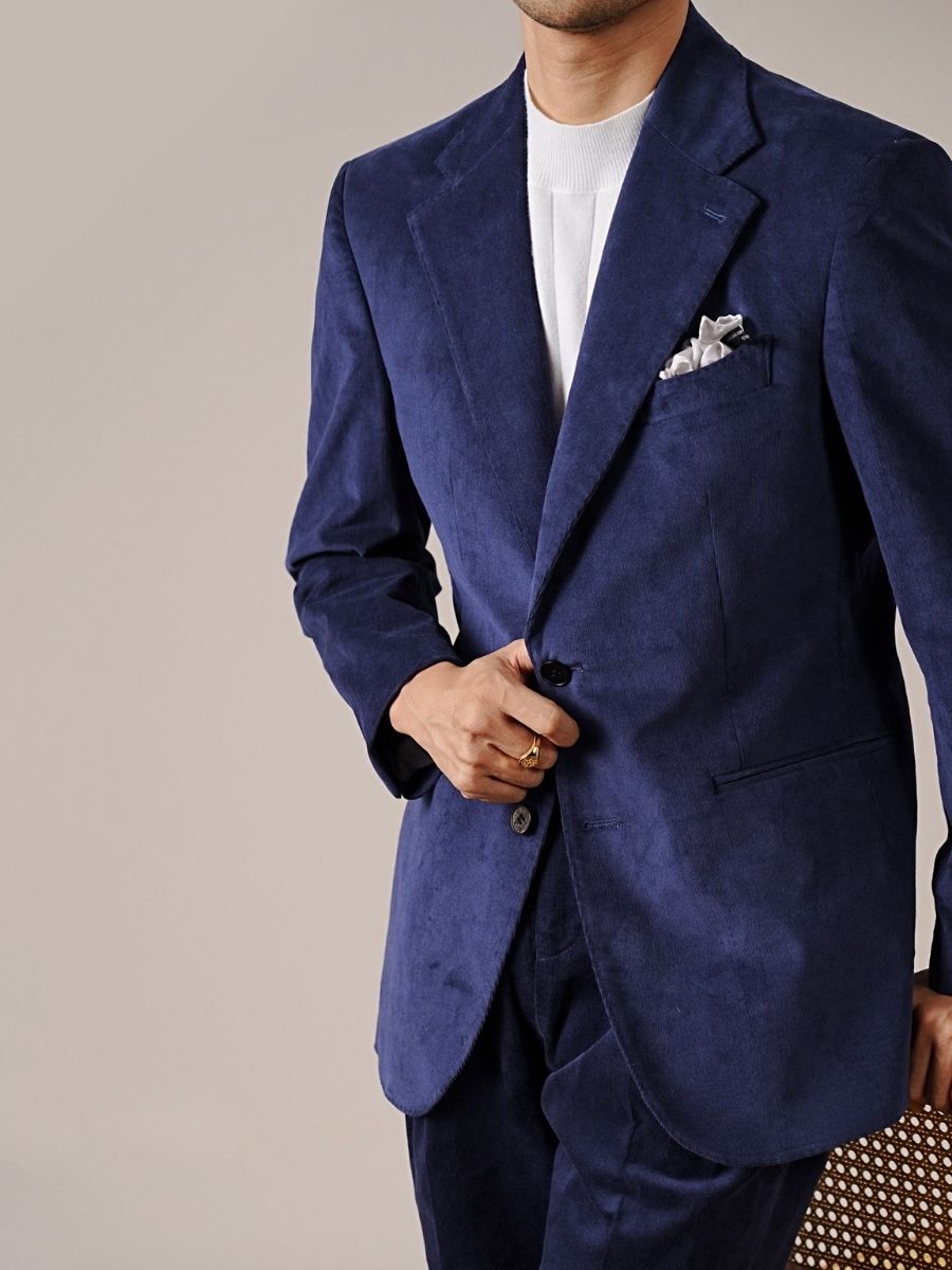 Marini Luni Corduroy Single-Breasted Blazer