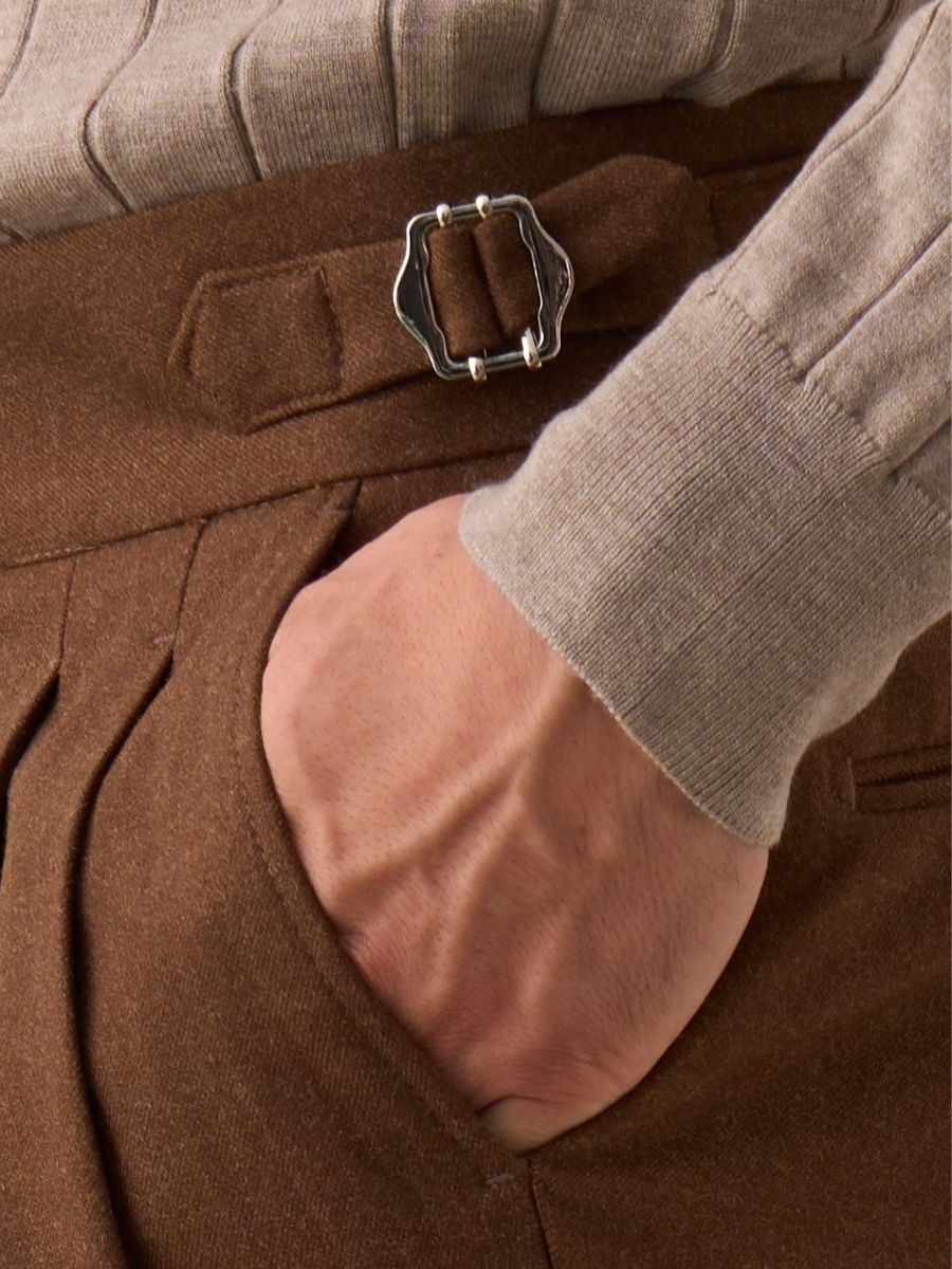 Marini Napoli High Waisted Double Pleated Pants