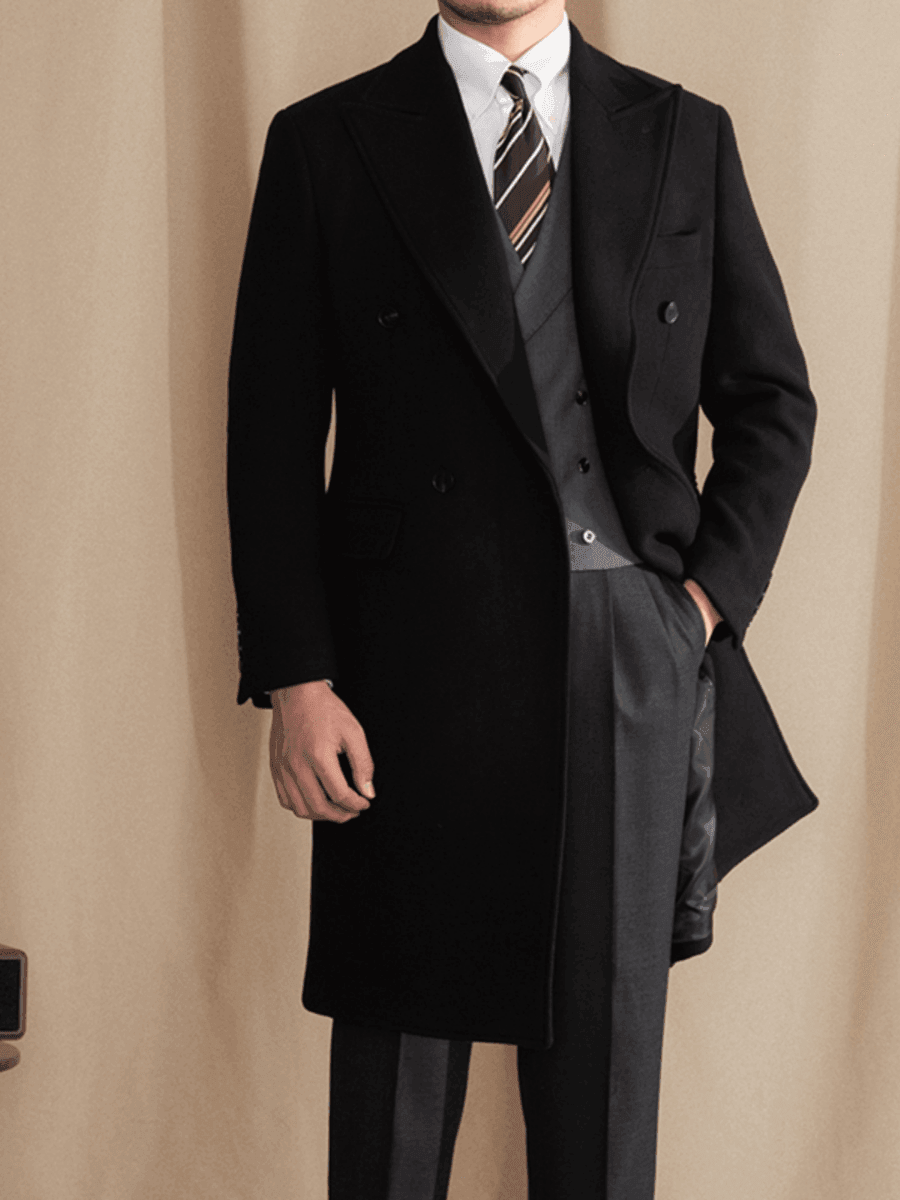 Marini Wool Blend Chesterfield Overcoat