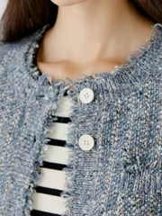 Women's Tweed Knit Cardigan Jacket