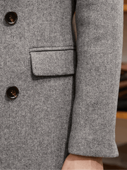 Wool Double-Breasted President Overcoat