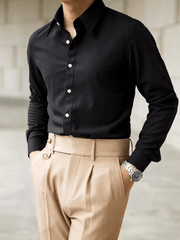 Wrinkle-Free French Long Pointed Collar Business Shirt