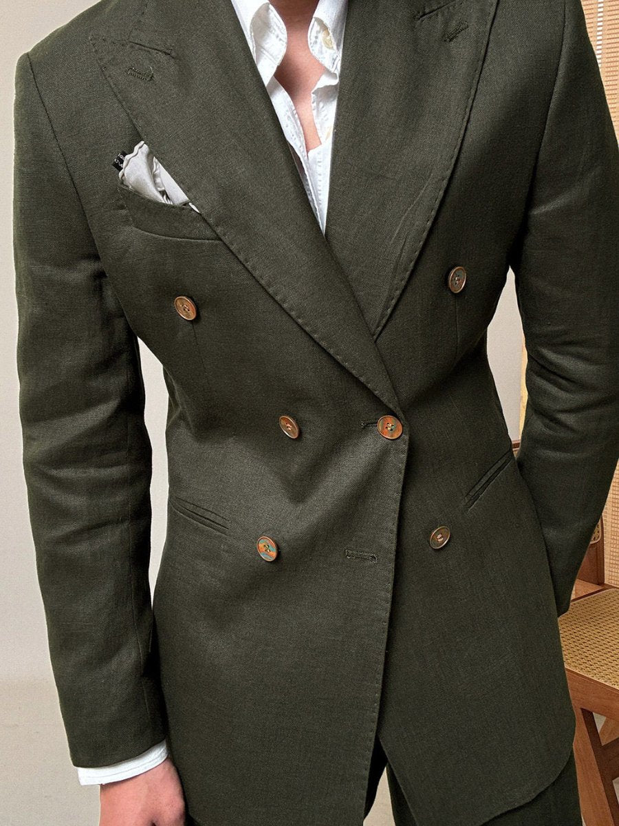 Marini Capri 100 % Linen Double-Breasted Blazer