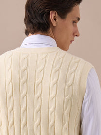 Men&#39;s Cable Knit Wool Blend Vest
