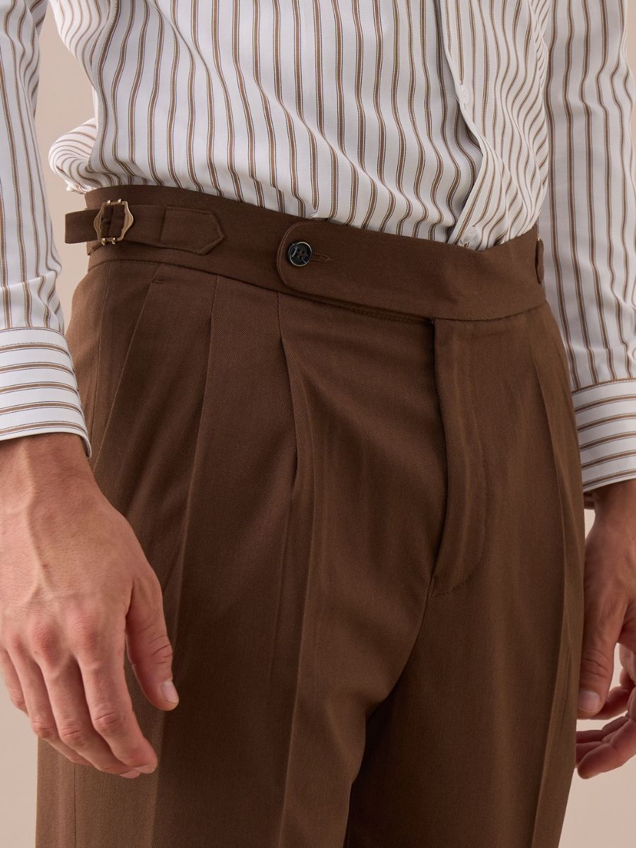 Marini Moliterno High Waisted Double Pleated Pants