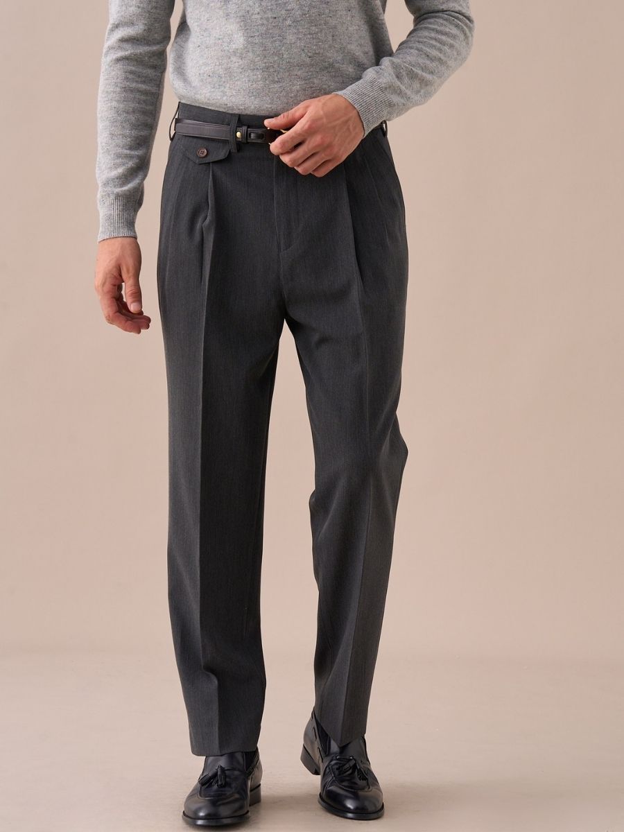 Marini Livorno Double Pleated Belt Loop Pants