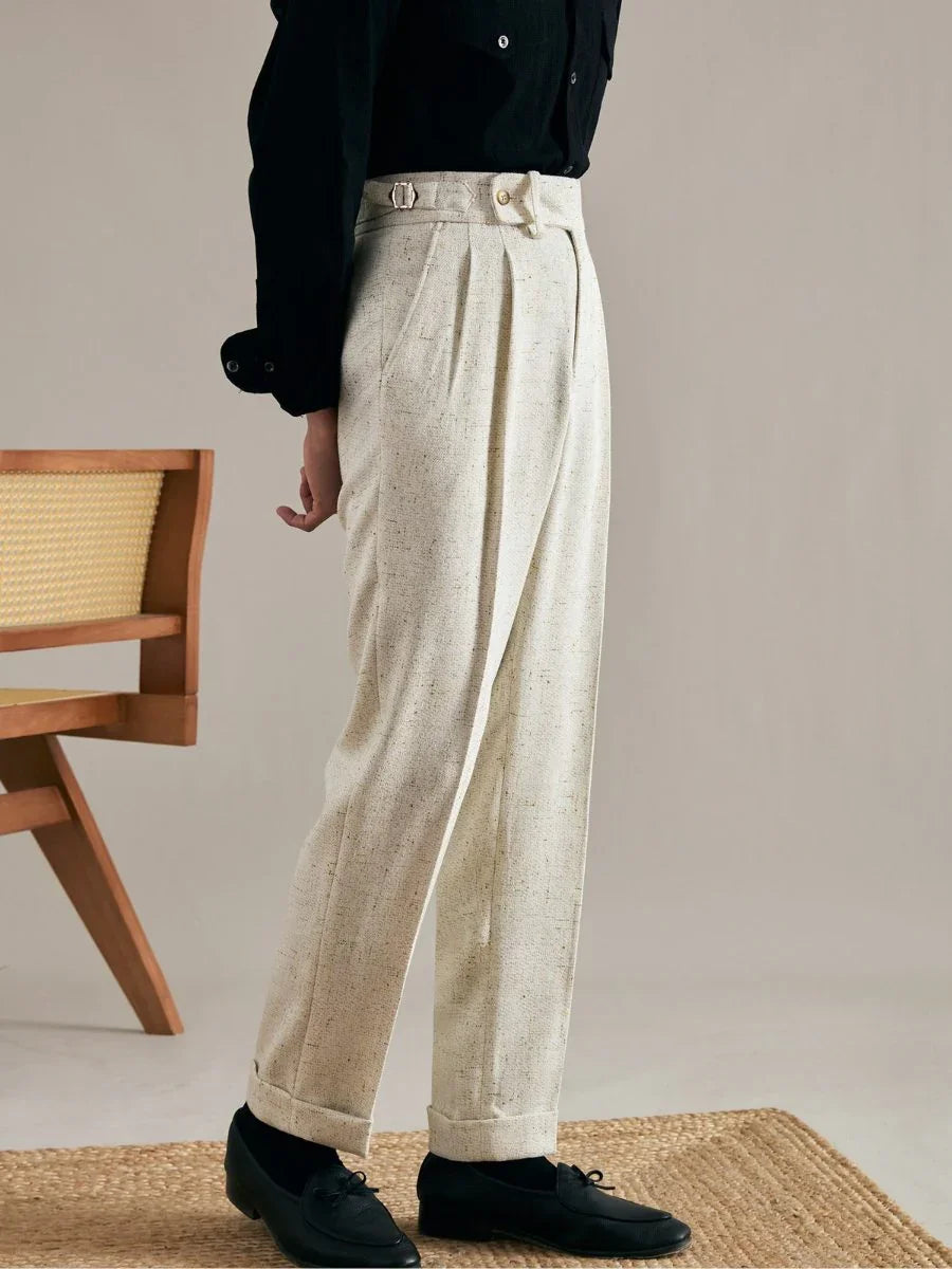 Marini Amalfi High-Waist Linen Trousers