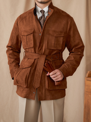 Marini Suede-Style Vintage Hunting Jacket