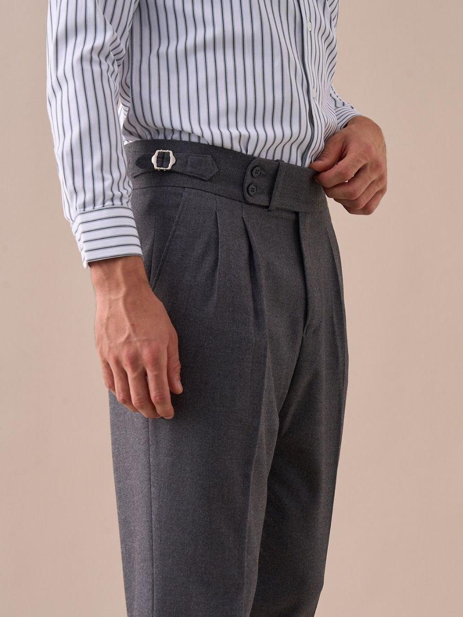 Marini Napoli High Waisted Double Pleated Pants