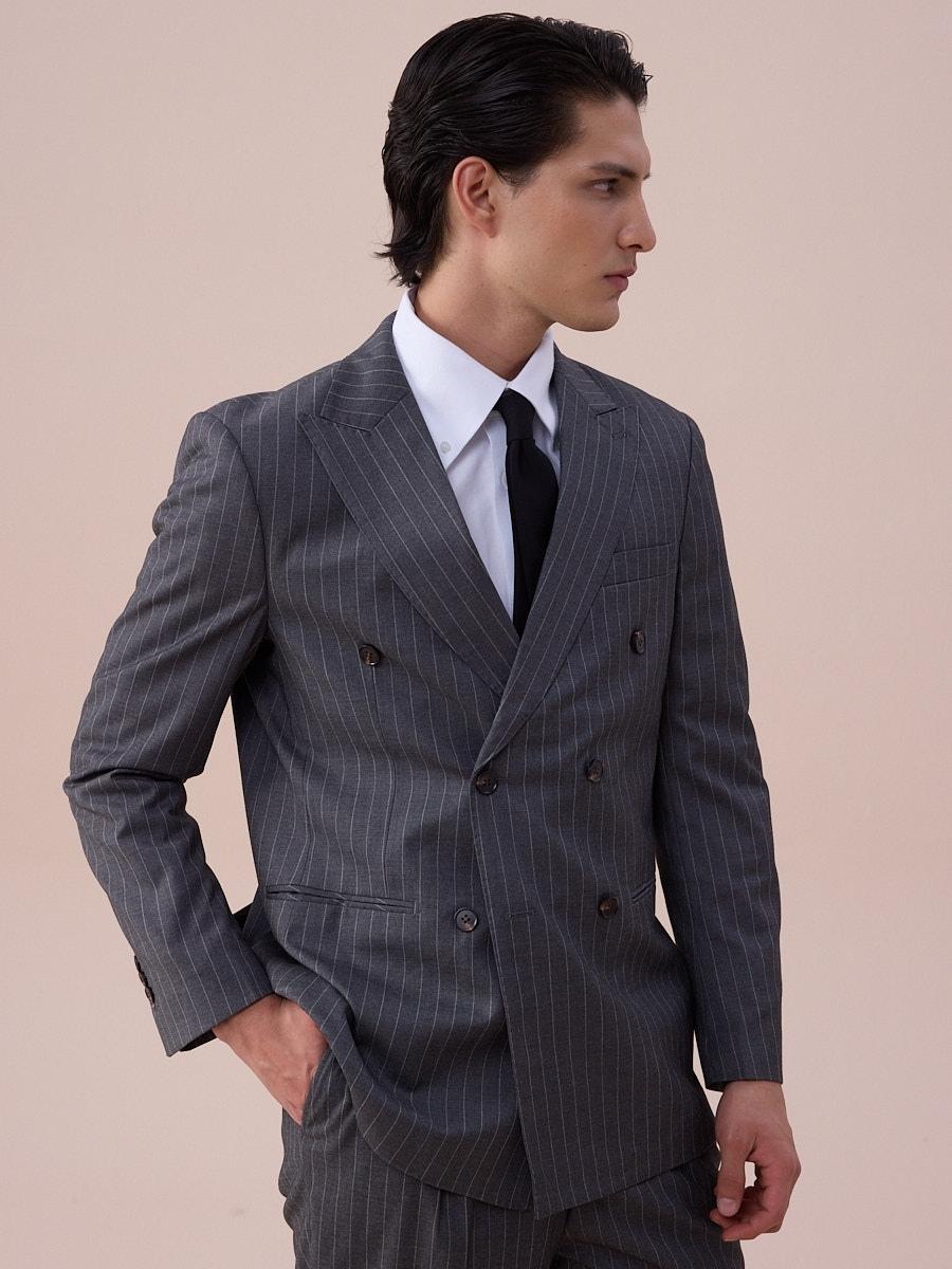 Marini Cremona Double-Breasted Pinstripe Blazer