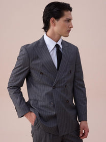 Marini Cremona Double-Breasted Pinstripe Blazer