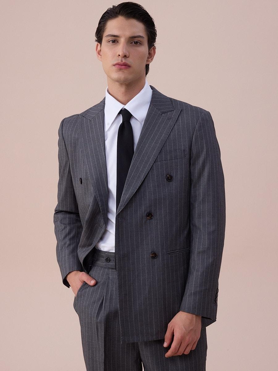 Marini Cremona Double-Breasted Pinstripe Blazer