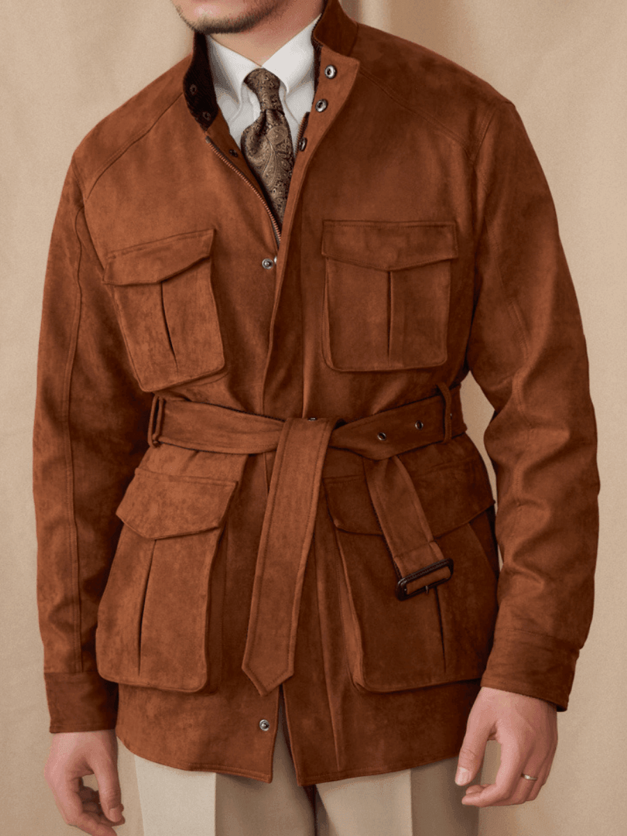 Marini Suede-Style Vintage Hunting Jacket