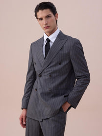 Marini Cremona Double-Breasted Pinstripe Blazer