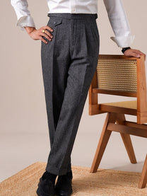 Marini Bergamo High Waisted Wool Grukha Trousers