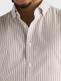 Marini Beige Stripe No-Iron Shirt