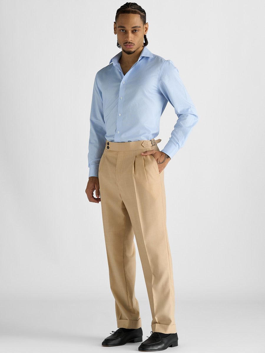 Marini Blue Stripe No-Iron Shirt