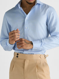 Marini Blue Stripe No-Iron Shirt