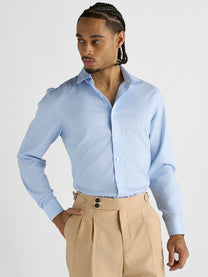 Marini Blue Stripe No-Iron Shirt