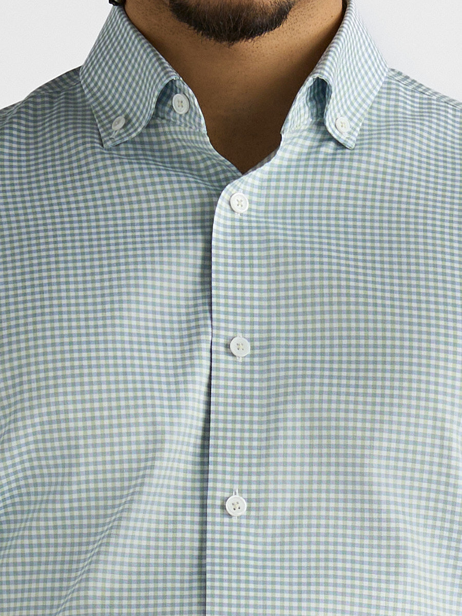 Marini Green Check No-Iron Shirt