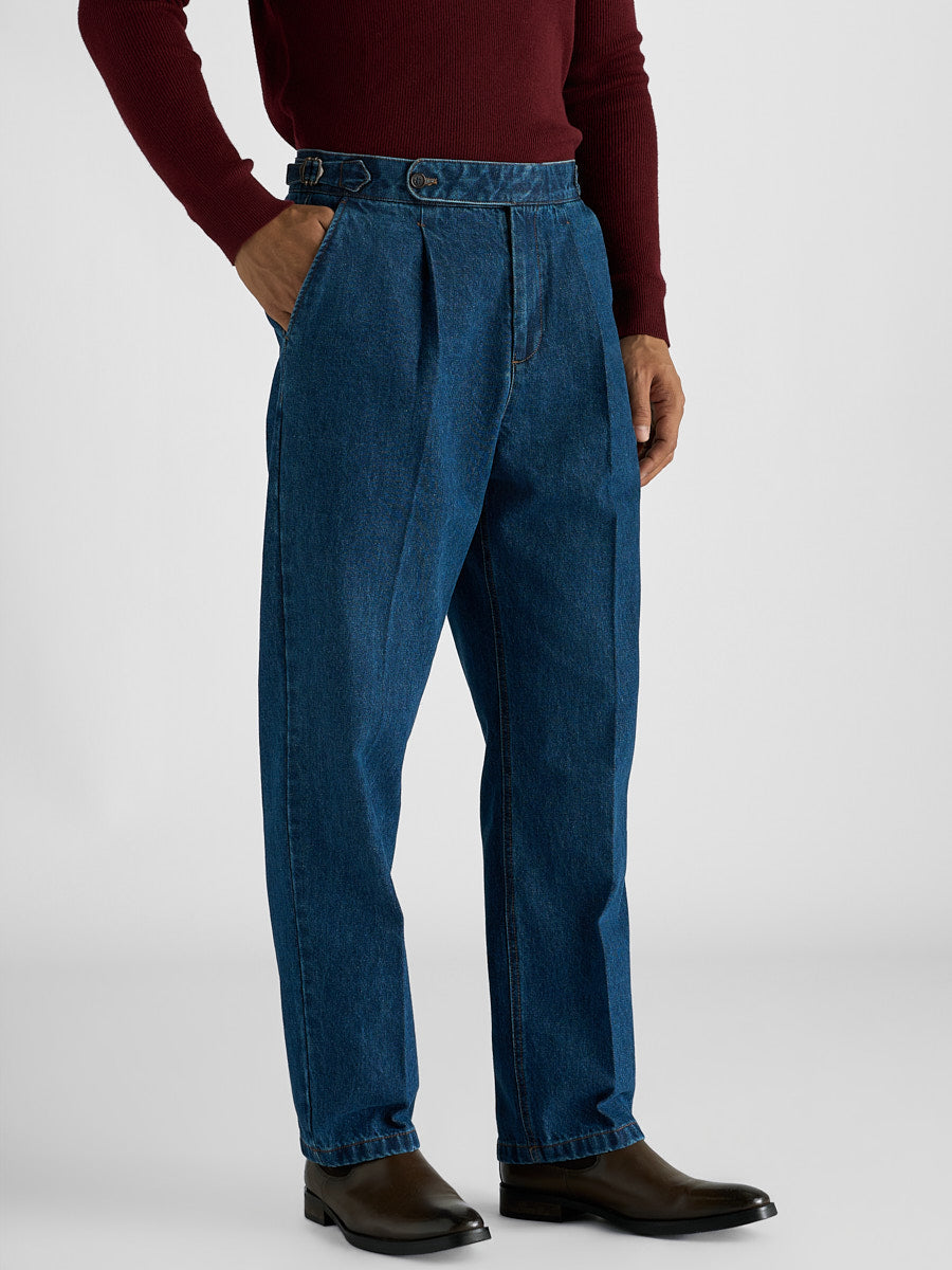 Marini Elviano Pleated Denim Trousers