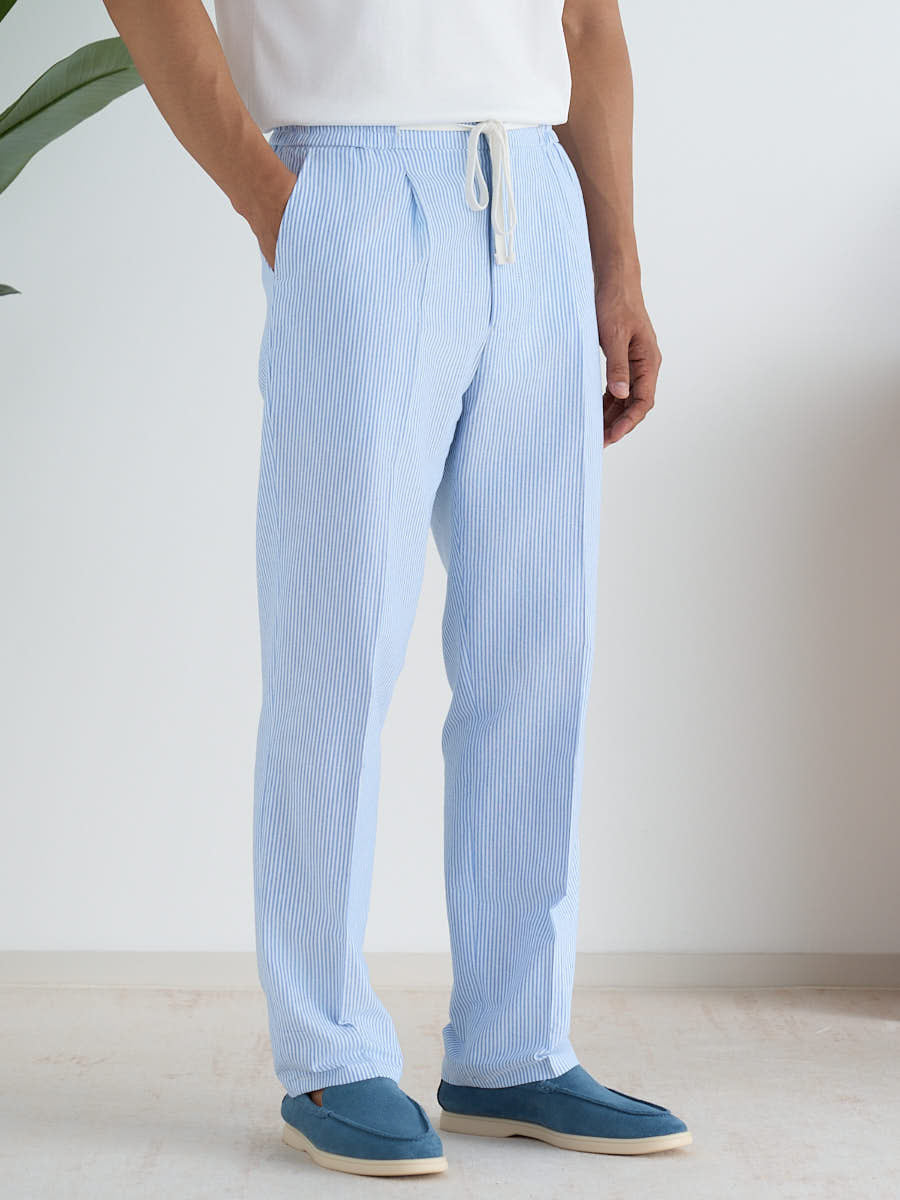 Marini Sorrento Blue Striped Pants
