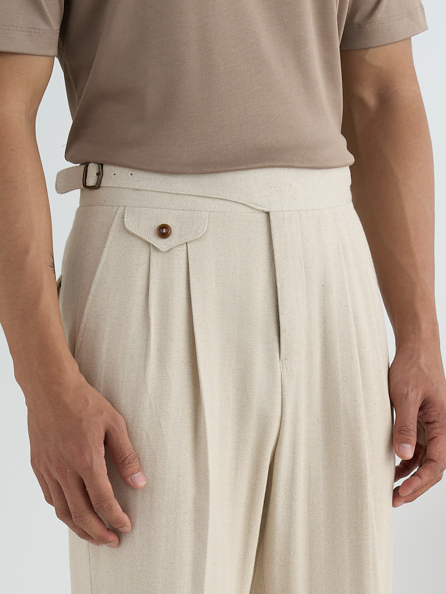 Marini Napoli High Waisted Linen Gurkha Pants