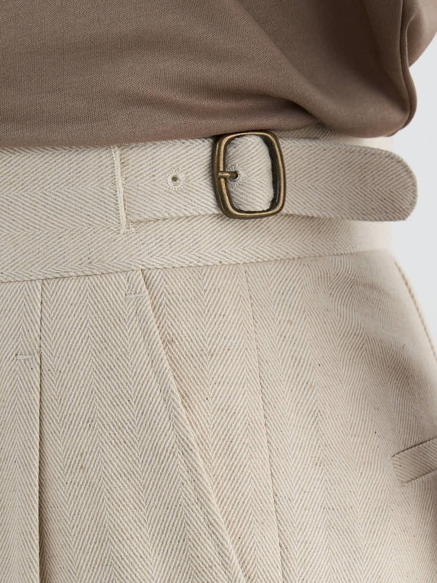 Marini Napoli High Waisted Linen Gurkha Pants