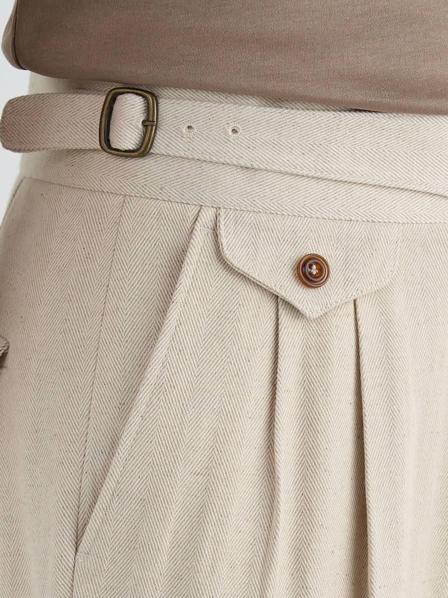 Marini Napoli High Waisted Linen Gurkha Pants